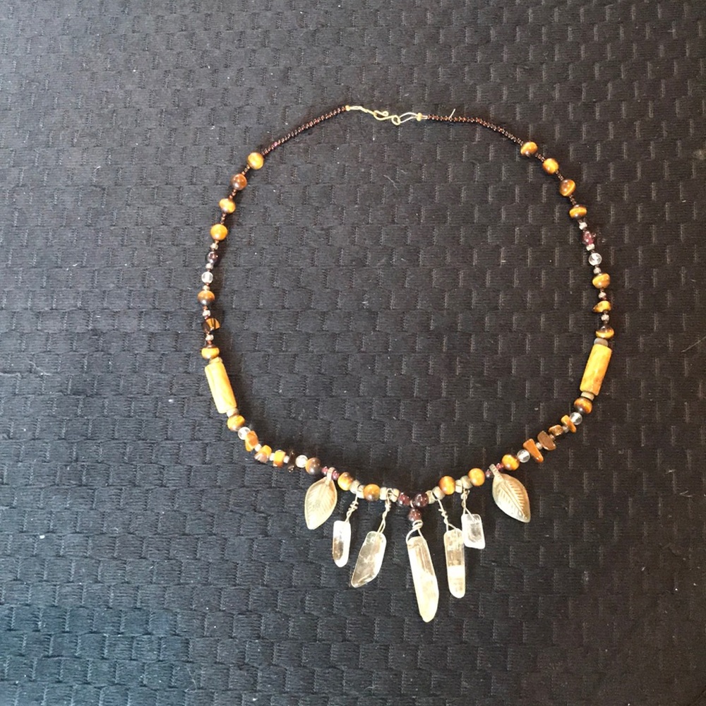 Stone and Chrystal Bead Necklace